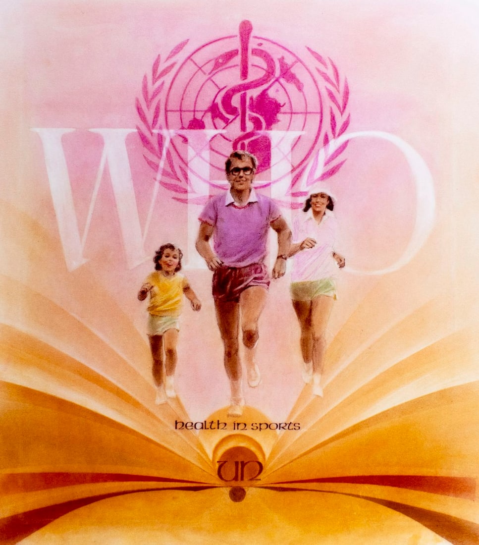 Tom Bjarnason (Canada,1925-2009) pastel painting: ARTIST: Tom Bjarnason (Canadian, 1925 - 2009) TITLE: Illustration - Health in Sports (titled on verso) YEAR: 1988 MEDIUM: pastel on board CONDITION: Mino