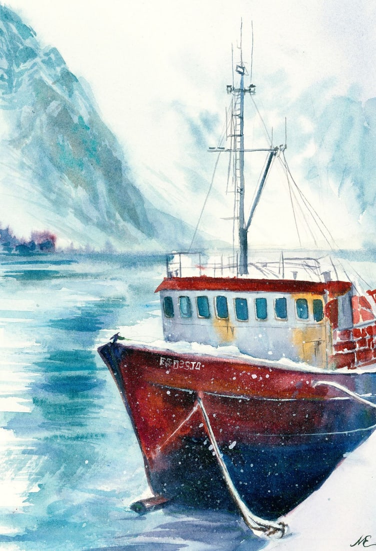 Loboda Evfimiy (Ukraine,20/21C) watercolor painting (1 of 12)