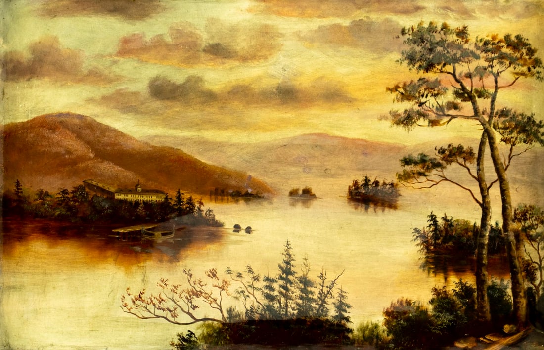Antique early 20C American oil painting (1 of 11)