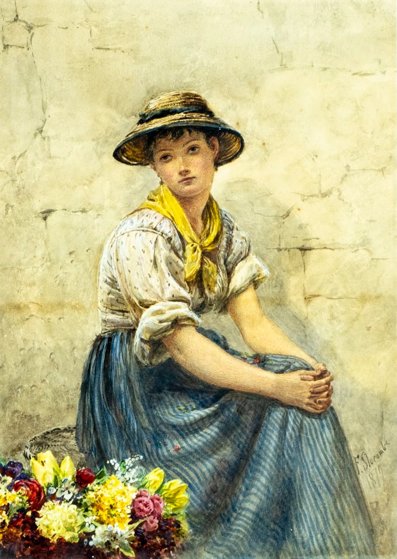 Frederick Albert Slocombe (UK,1847-1920) watercolor painting antique (1 of 11)
