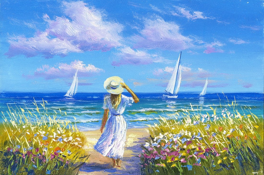 Oleg Suprotkin (Ukraine,b 1965) oil painting: ARTIST: Oleg Ivanovich Suprotkin (Ukraine, born 1965) TITLE: Seascape with Sailboats MEDIUM: oil on board CONDITION: Very good. No visible inpaint under UV light.