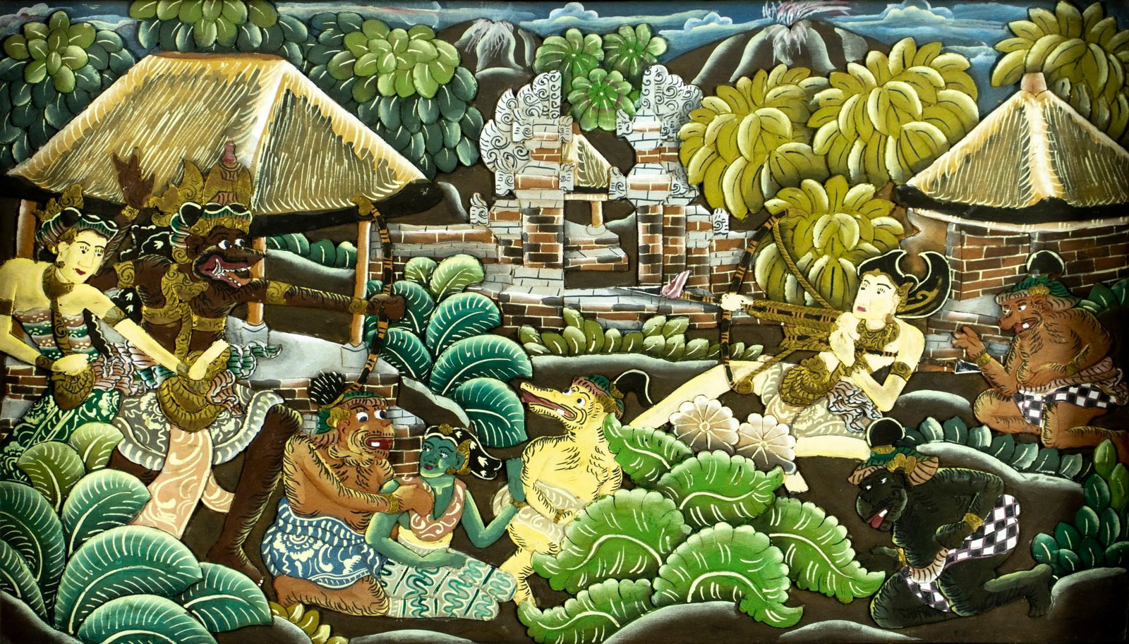 Vintage 20C Indonesian mixed media painting (1 of 10)