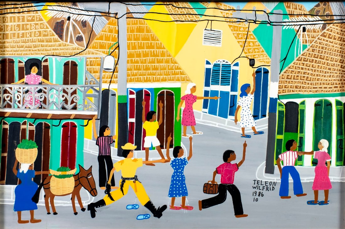Teleon Wilfrid (Haiti,1958-1992) oil painting (1 of 12)