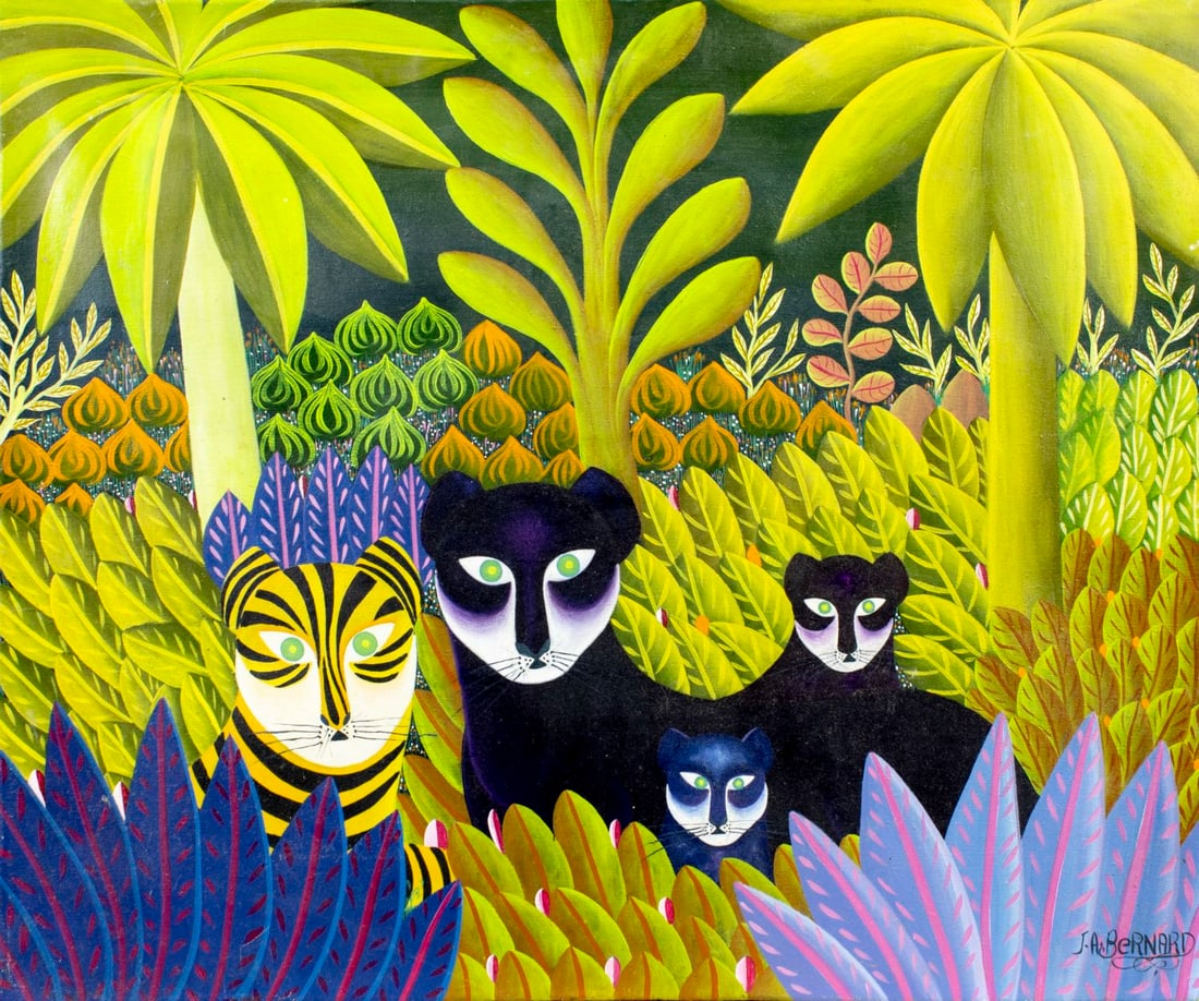 J A Bernard (Haiti,20C) oil painting (1 of 12)