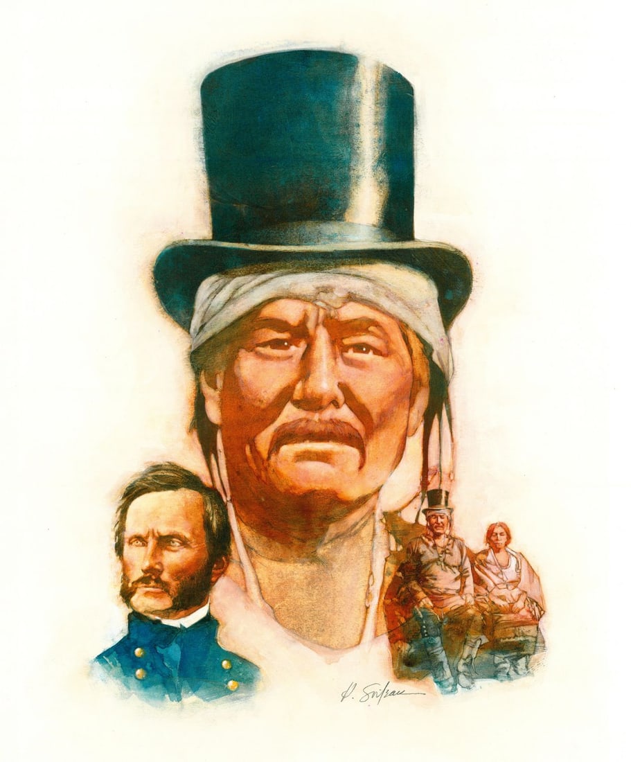 Hodges Soileau (LA,FL,1943-?) oil painting: ARTIST: Hodges D Soileau (Louisiana, Florida, 1943 - ???) TITLE: Portrait of Indian Chief Manuelito YEAR: 1982 MEDIUM: oil on board CONDITION: Overall go