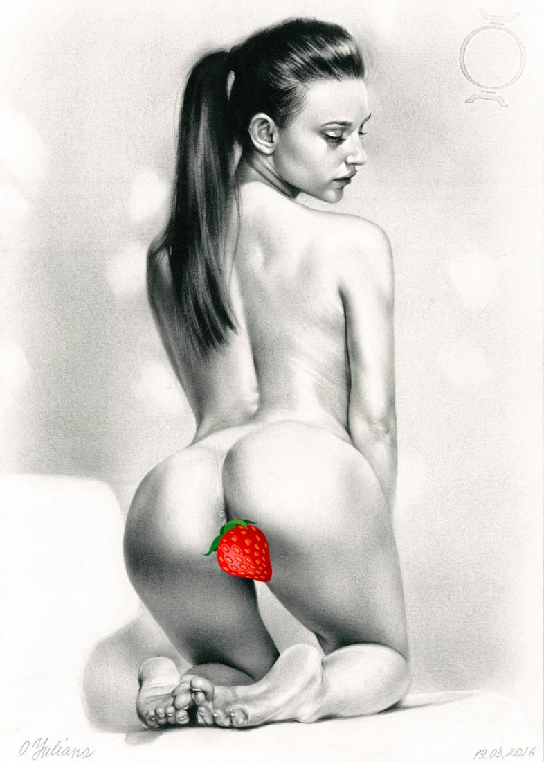 Juliana Ovsyanko (Ukraine,b 1996) dry brush oil painting: ARTIST: Juliana Ovsyanko (Ukrainian, born 1996) TITLE: Kneeling Nude MEDIUM: dry brush oil on heavy paper CONDITION: Very good. ART SIZE: 12 x 8 inches /