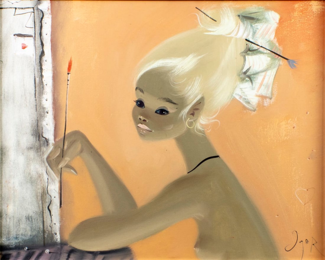 Igor Pantuhoff (NY,Russia,1911-1972) oil painting: ARTIST: Igor Pantuhoff (New York, Russian, 1911 - 1972) TITLE: Nude MEDIUM: oil on canvas CONDITION: Missing a few flakes of paint. Minor craquelure. No visible inpaint unde