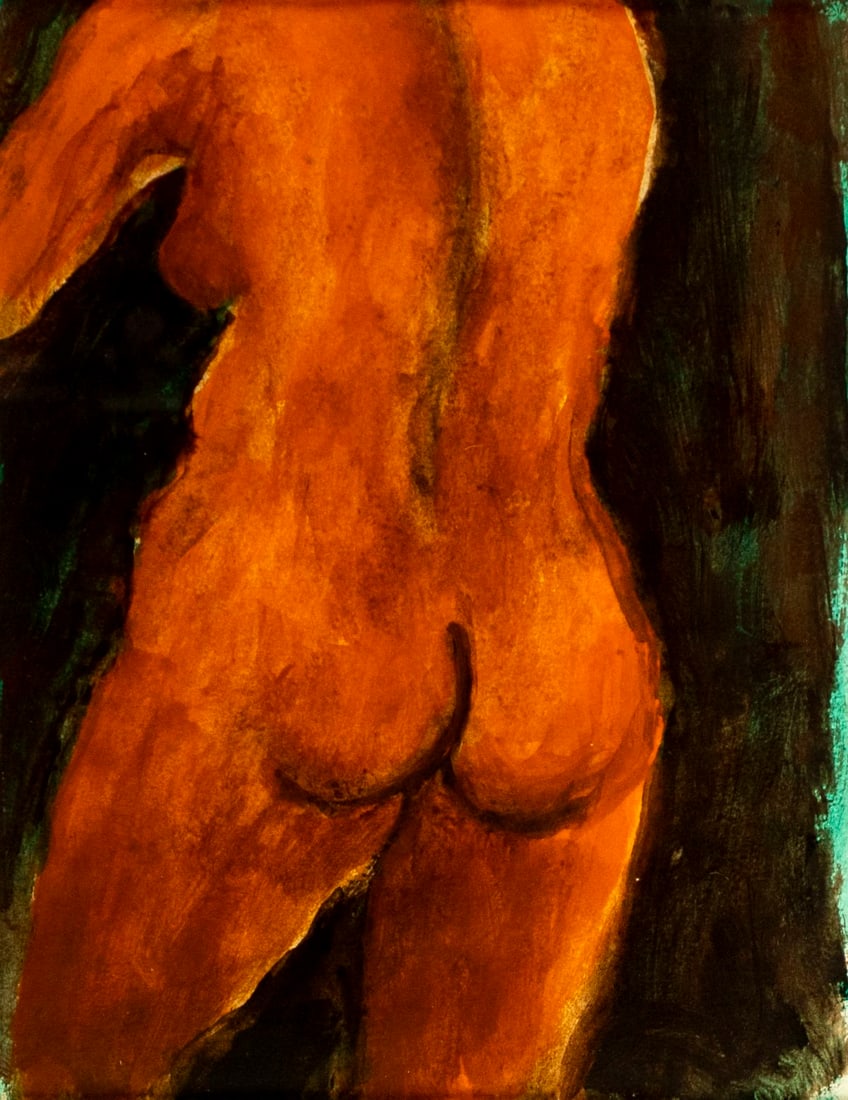 Albert Kotin (NY,1907-1980) watercolor painting: ARTIST: Albert Kotin (New York, 1907 - 1980) TITLE: Nude MEDIUM: watercolor on paper CONDITION: Minor age toning. Framed under glass. Wear to frame. ART SIZE: