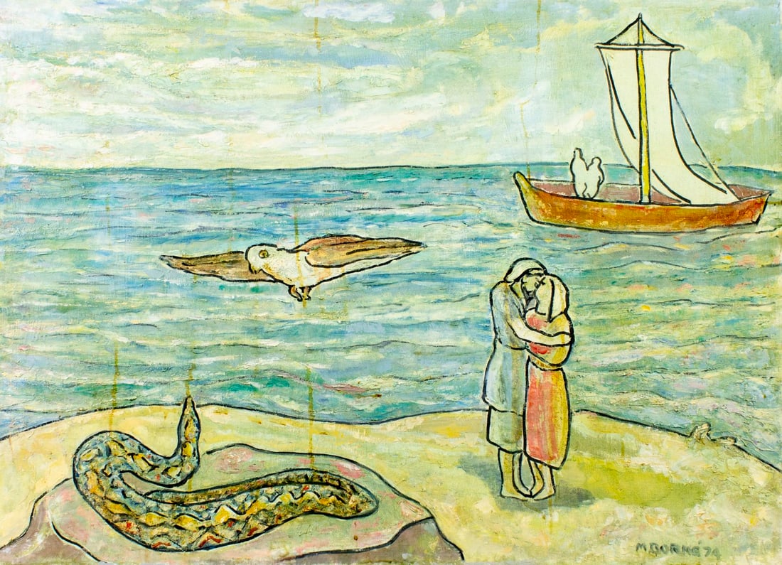 Mortimer Borne (NY,Poland,1902-1987) oil painting (1 of 14)