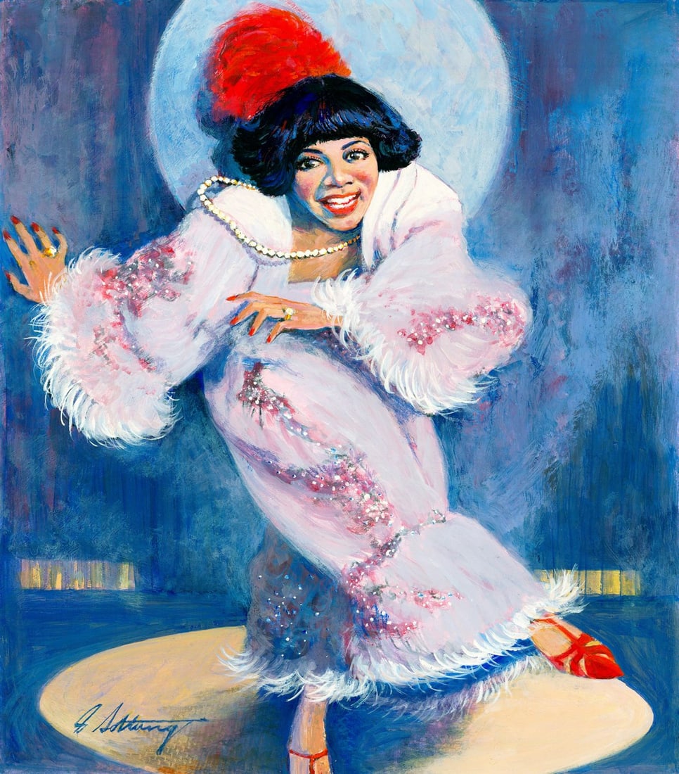 George Sottung (IL,1927-1999) oil painting: ARTIST: George Sottung (Illinois, 1927 - 1999) TITLE: Illustration - Portrait of Bessie Smith (titled on verso) YEAR: 1994 MEDIUM: oil on board CONDITION: