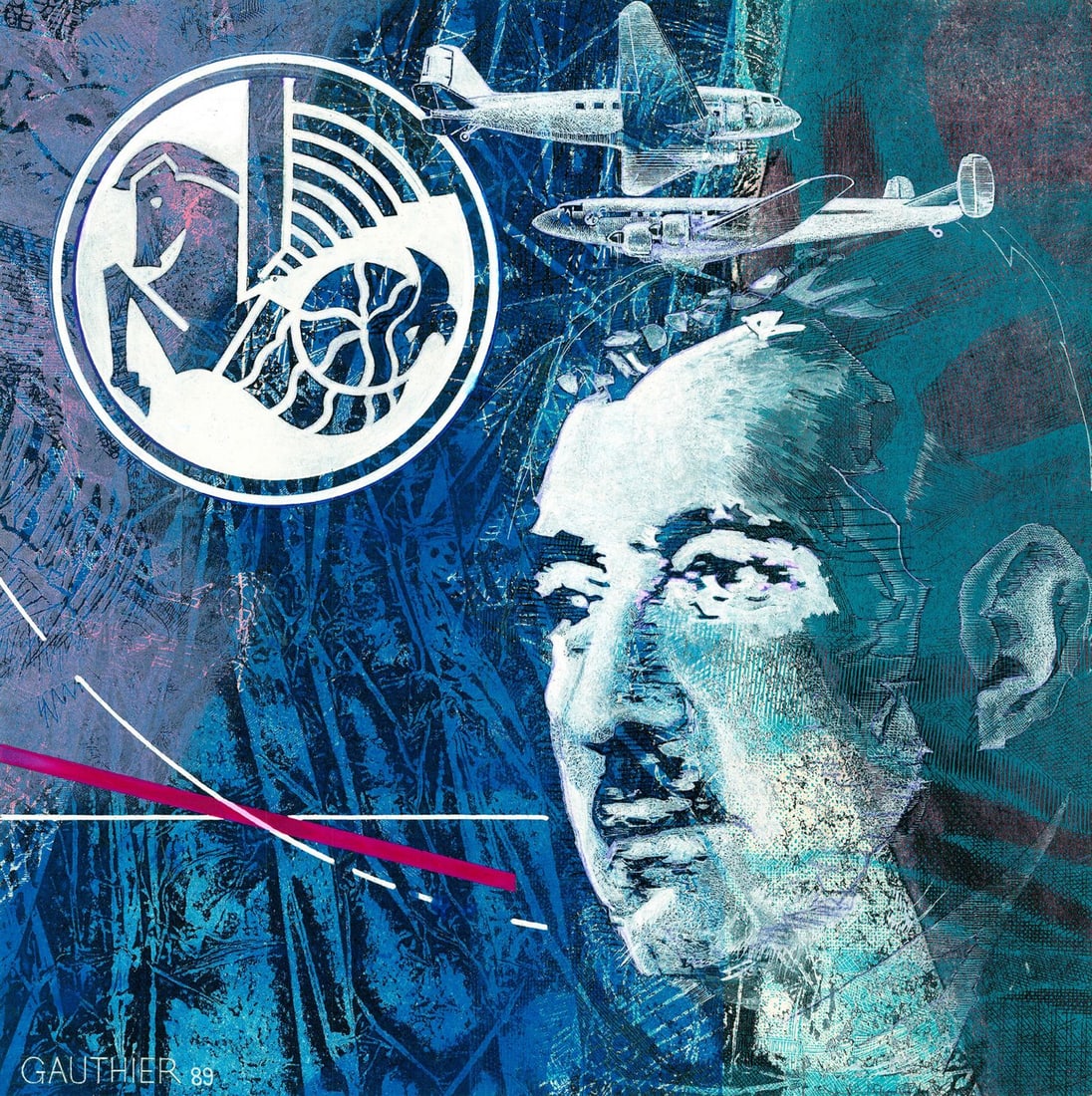 Jacques Gauthier (France,20C) mixed media painting (1 of 14)