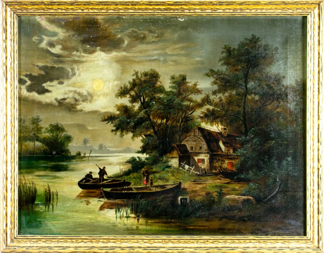 Antique early 20C European oil painting - 3