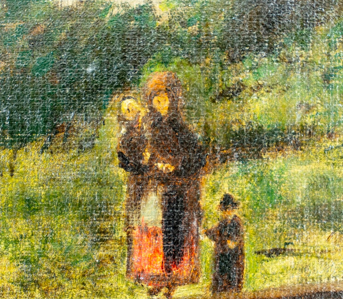 Antique early 20C European oil painting - 7