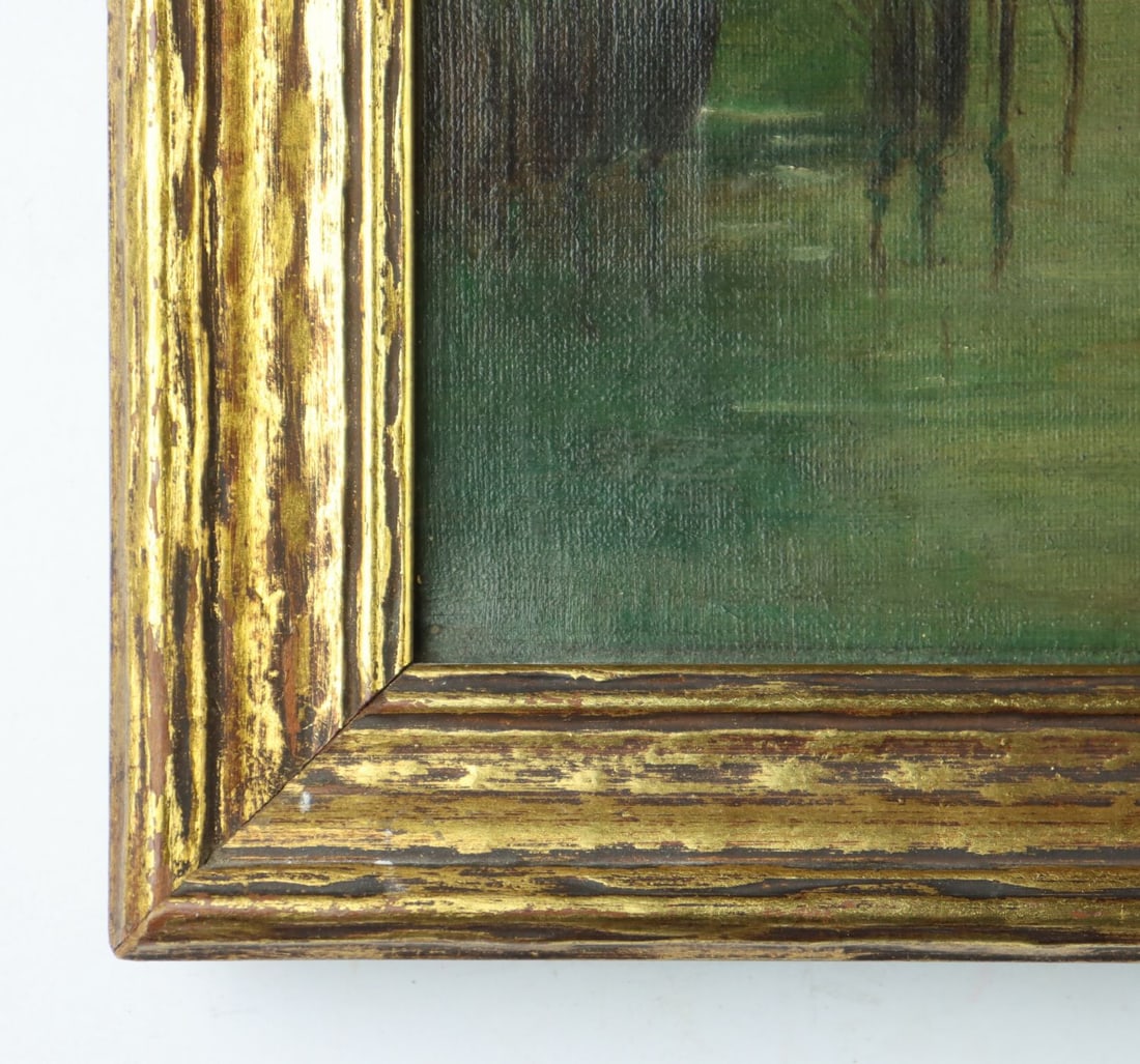 Antique early 20C European oil painting - 9