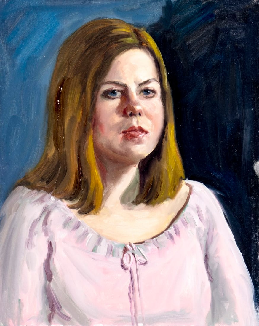 George Holloway (NJ,20C) oil painting: ARTIST: George R Holloway (New Jersey, 20 century) TITLE: Portrait of Woman MEDIUM: oil on canvas board CONDITION: Few minor paint losses. No visible inpaint under UV light.