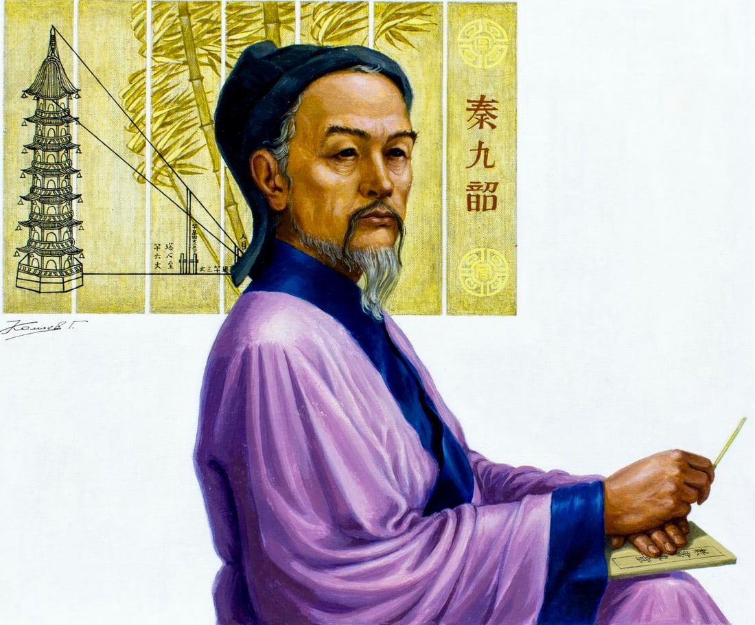 Gherman Komlev (Russia,1933-2000) oil painting: ARTIST: Gherman Komlev (Russian, 1933 - 2000) TITLE: Chinese Scientist Chin Chiu- Shao (titled on verso) YEAR: 1986 MEDIUM: oil on canvas. Canvas applied to board.