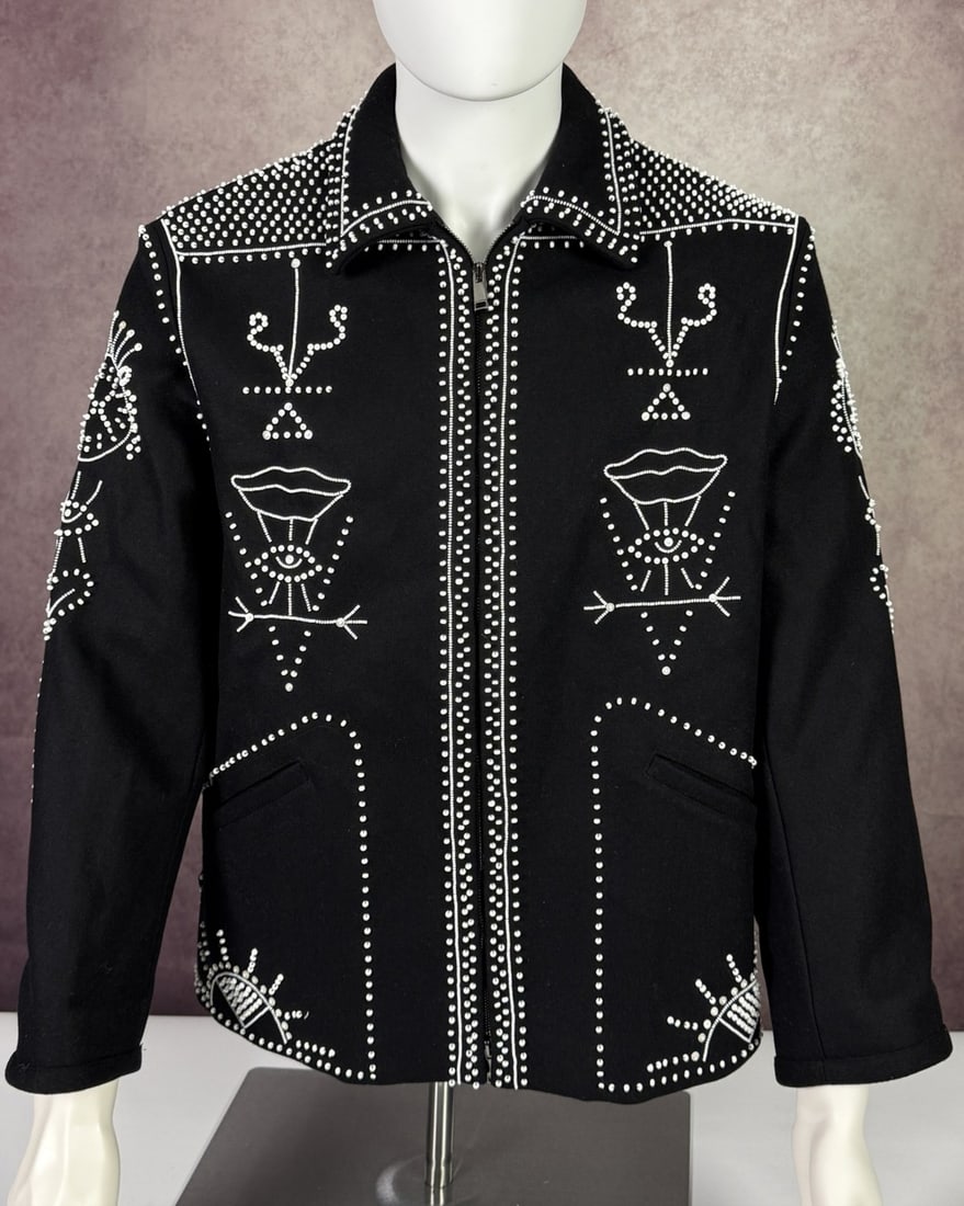 The Weeknd's Wardrobe - Valentino jacket: Valentino Beaded Embroidered Jacket-yf Made in Italy. SIZE: 52 CONDITION: Pre-owned. The photographs are part of this description - please review them carefully to assess condition. PROVENANCE: From t