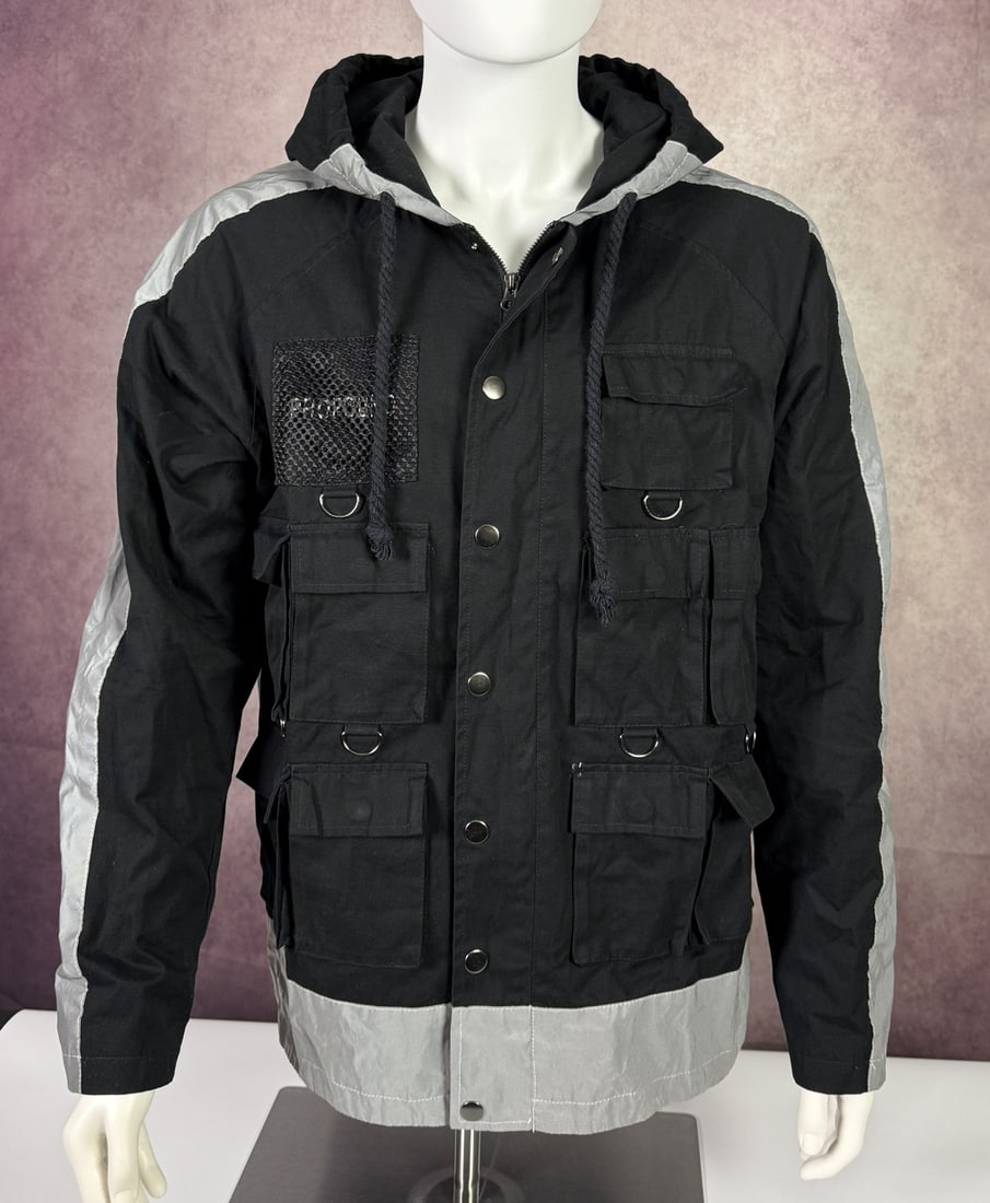 The Weeknd's Wardrobe - Kanye West jacket: Kanye West Yeezy Style Profound Reflector Fireman Hunting Coat Jacket. SIZE: XL CONDITION: Pre-owned. The photographs are part of this description - please review them carefully to assess condition. P