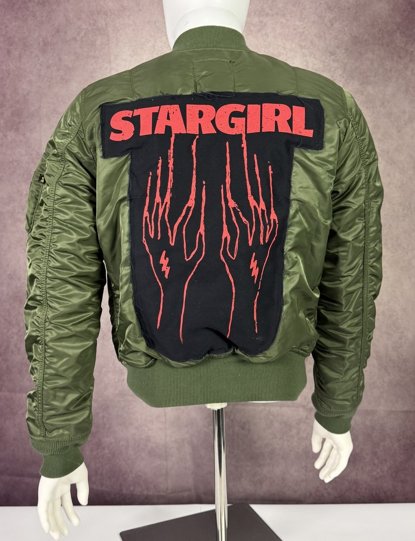The Weeknd's Wardrobe - Stargirl bomber jacket: The Weeknd Sold Out Stargirl Bomber Jacket. SIZE: S CONDITION: Pre-owned. The photographs are part of this description - please review them carefully to assess condition. PROVENANCE: From the personal