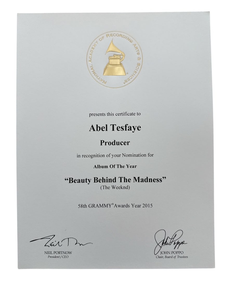 The Weeknd - Grammy Nomination - Album Of The Year - "Beauty Behind The Madness" (1 of 9)