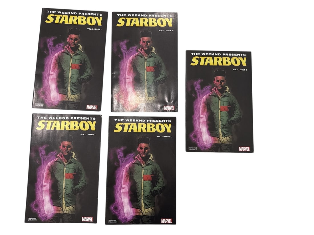The Weeknd - "Starboy" #1, Marvel Comics, First Printing (Group of Five): The Weeknd Presents Starboy #1 1st Printing Marvel Comics. 5. Five copies of the first printing of "Starboy" #1, the Marvel Comics title featuring The Weeknd. Starboy (2016) is The Weeknd's third stud