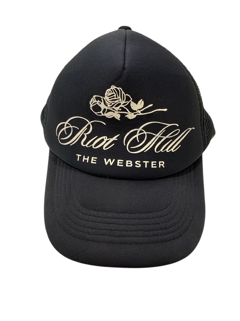 The Weeknd's Wardrobe - Riot Hill cap: Riot Hill The Webster Cap. CONDITION: Pre-owned. The photographs are part of this description - please review them carefully to assess condition. PROVENANCE: From the personal collection of Abel Makko