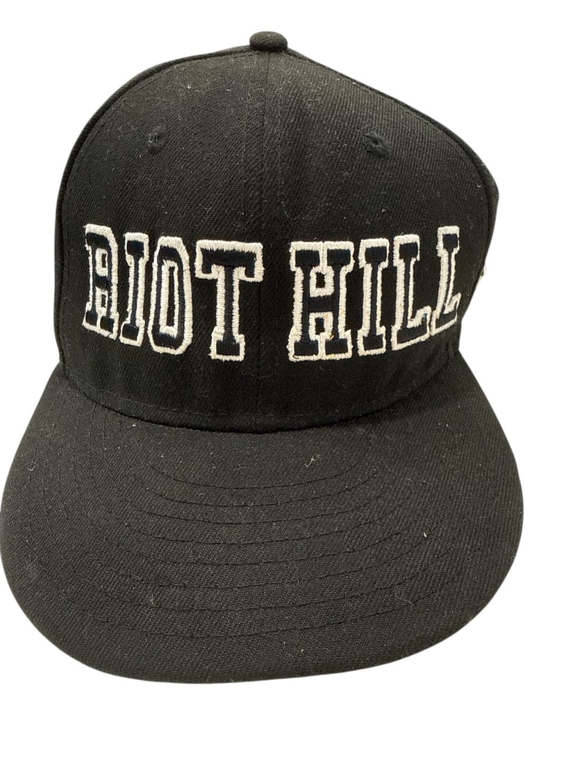 The Weeknd's Wardrobe - Riot Hill cap: Riot Hill Cap. CONDITION: Pre-owned. The photographs are part of this description - please review them carefully to assess condition. PROVENANCE: From the personal collection of Abel Makkonen Tesfaye,