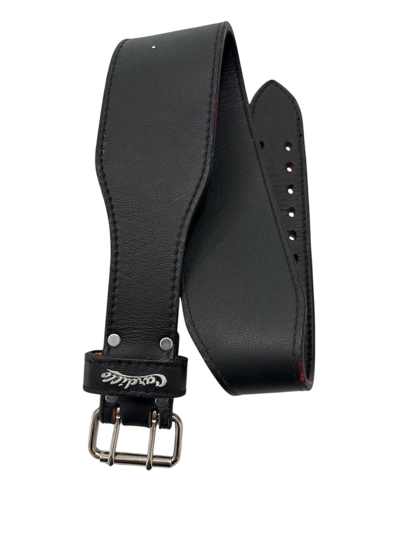 The Weeknd's Wardrobe - Cardillo Black Leather Belt: Cardillo Black Leather Belt. CONDITION: Pre-owned. The photographs are part of this description - please review them carefully to assess condition. PROVENANCE: From the personal collection of Abel Mak