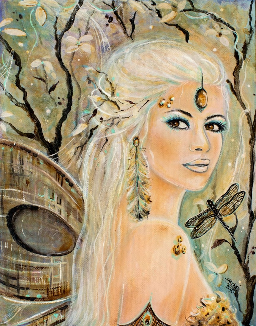 Renee L Lavoie (CT,20/21C) oil painting: ARTIST: Renee L Lavoie (Connectucit, 20/21 centuries) TITLE: Shona Fae (titled on verso) YEAR: 2013 MEDIUM: oil on canvas board CONDITION: Very good. No