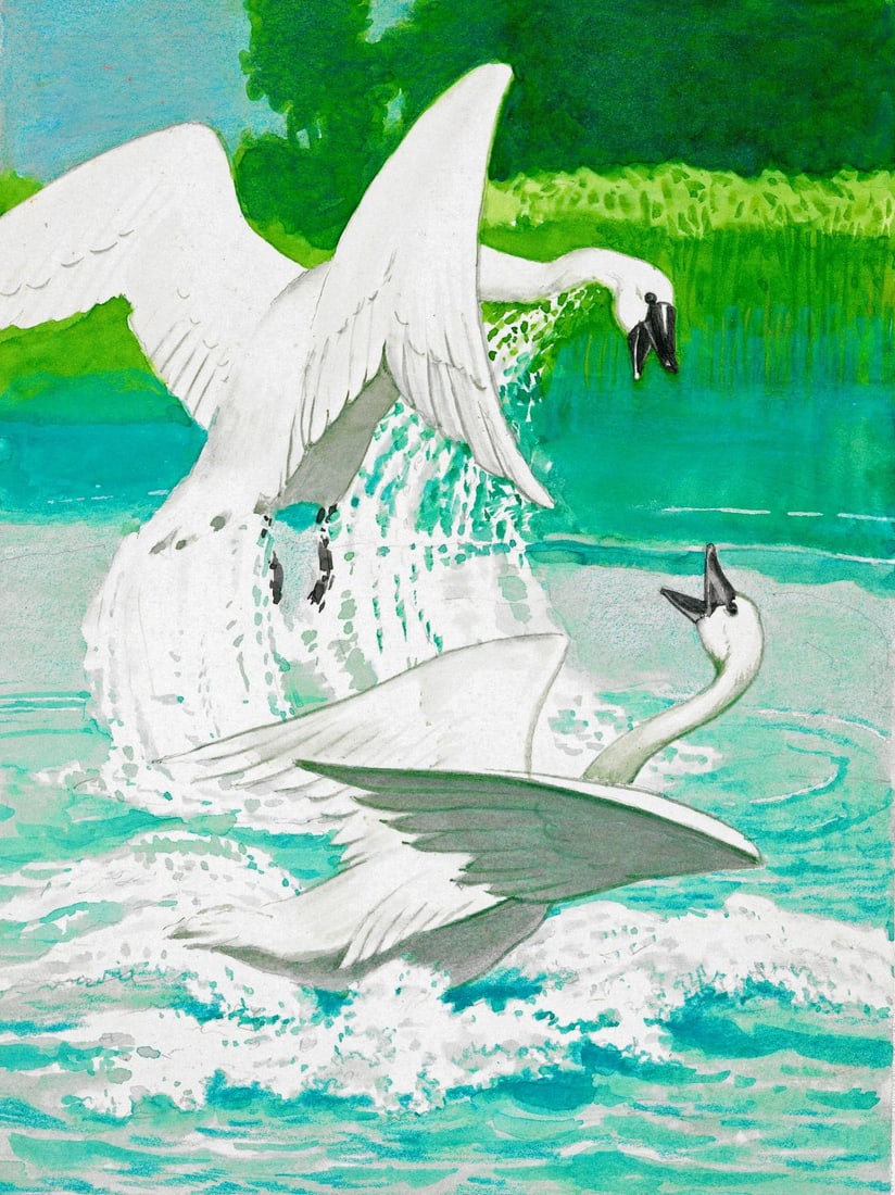Alex Bloch (US,20C) watercolor painting (1 of 9)