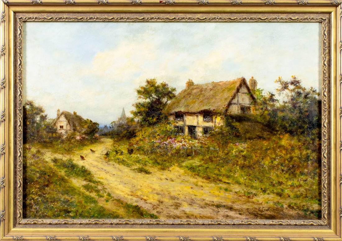 R Cook (UK,early 20C) oil painting antique - 3