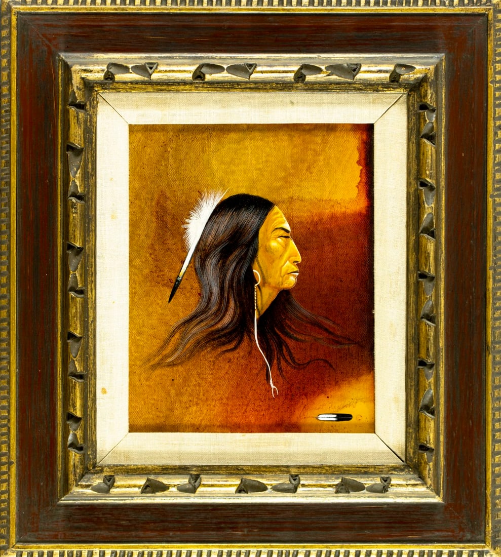 Robert Redbird Sr (Kiowa,AZ,OK,1939-2016) oil painting - 3