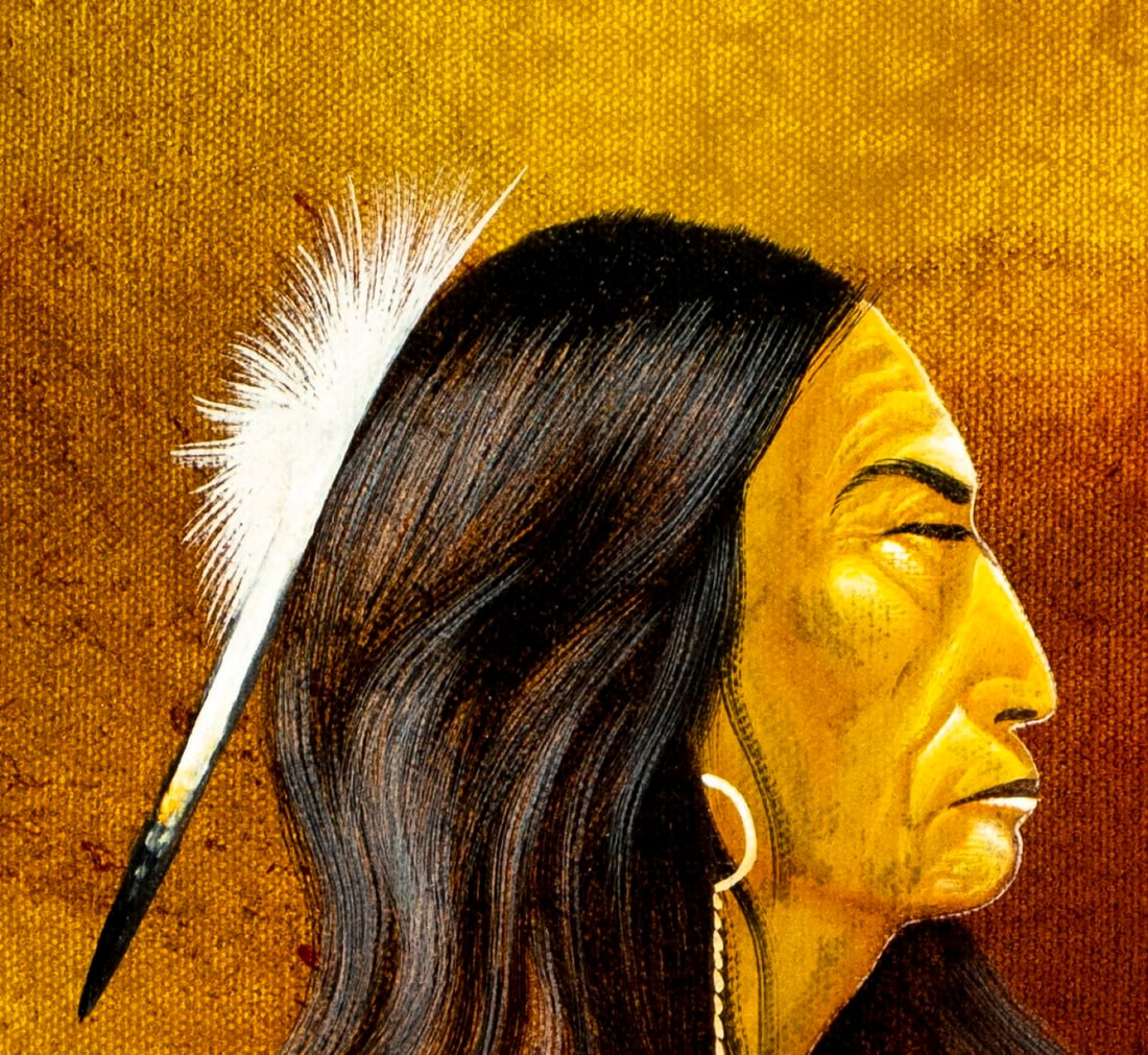 Robert Redbird Sr (Kiowa,AZ,OK,1939-2016) oil painting - 7