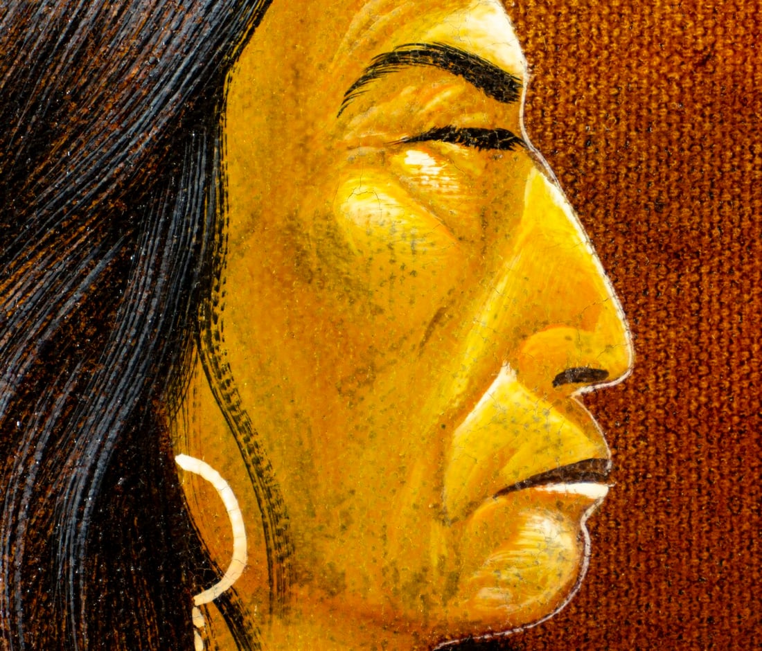 Robert Redbird Sr (Kiowa,AZ,OK,1939-2016) oil painting - 8