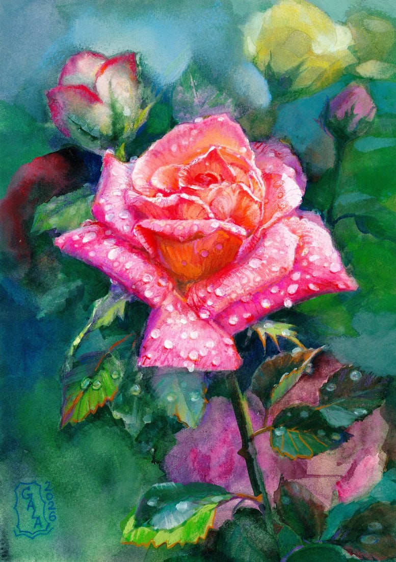 Gala Kazakova (Ukraine,20/21C) watercolor painting (1 of 13)