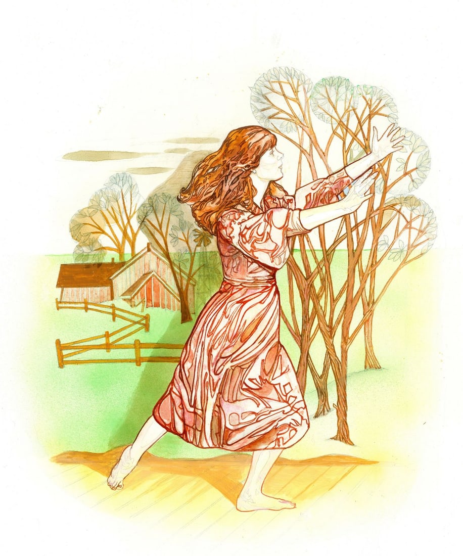 Jack Woolhiser (US,1929-?) mixed media painting (1 of 12)