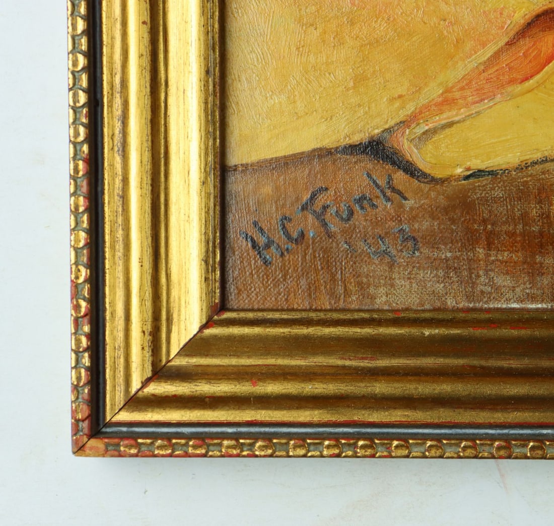 H C Funk (US,mid 20C) oil painting antique - 10