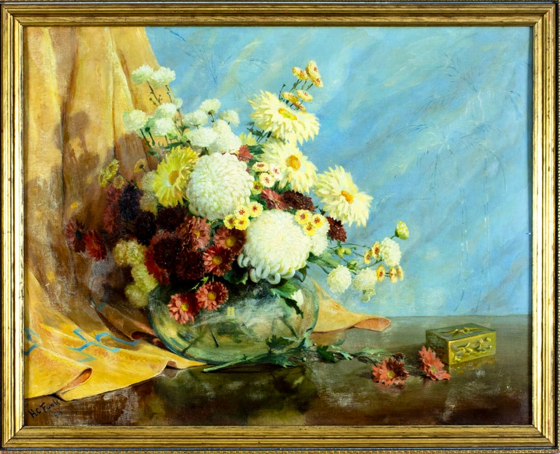 H C Funk (US,mid 20C) oil painting antique - 3