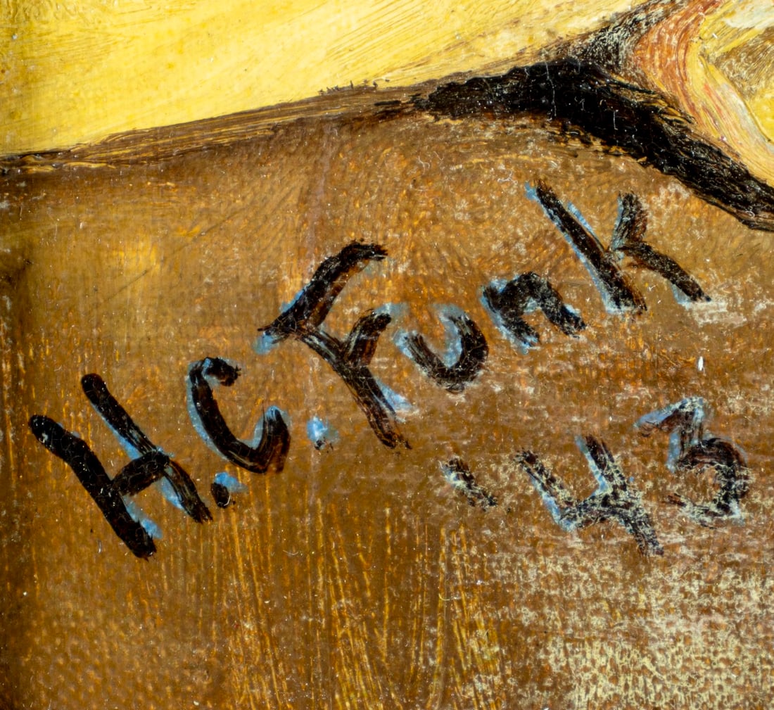 H C Funk (US,mid 20C) oil painting antique - 4