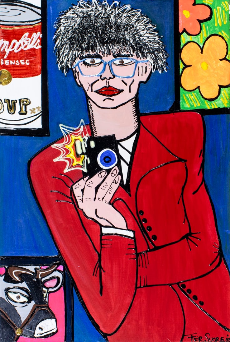 Fernando Sucre (Venezuela,FL,b 1959) acrylic painting: ARTIST: Fernando Sucre Pimentel (Venezuelan, Florida, born 1959) TITLE: Andy Warhol (titled on verso) YEAR: 2005 MEDIUM: acrylic on canvas CONDITION: Few