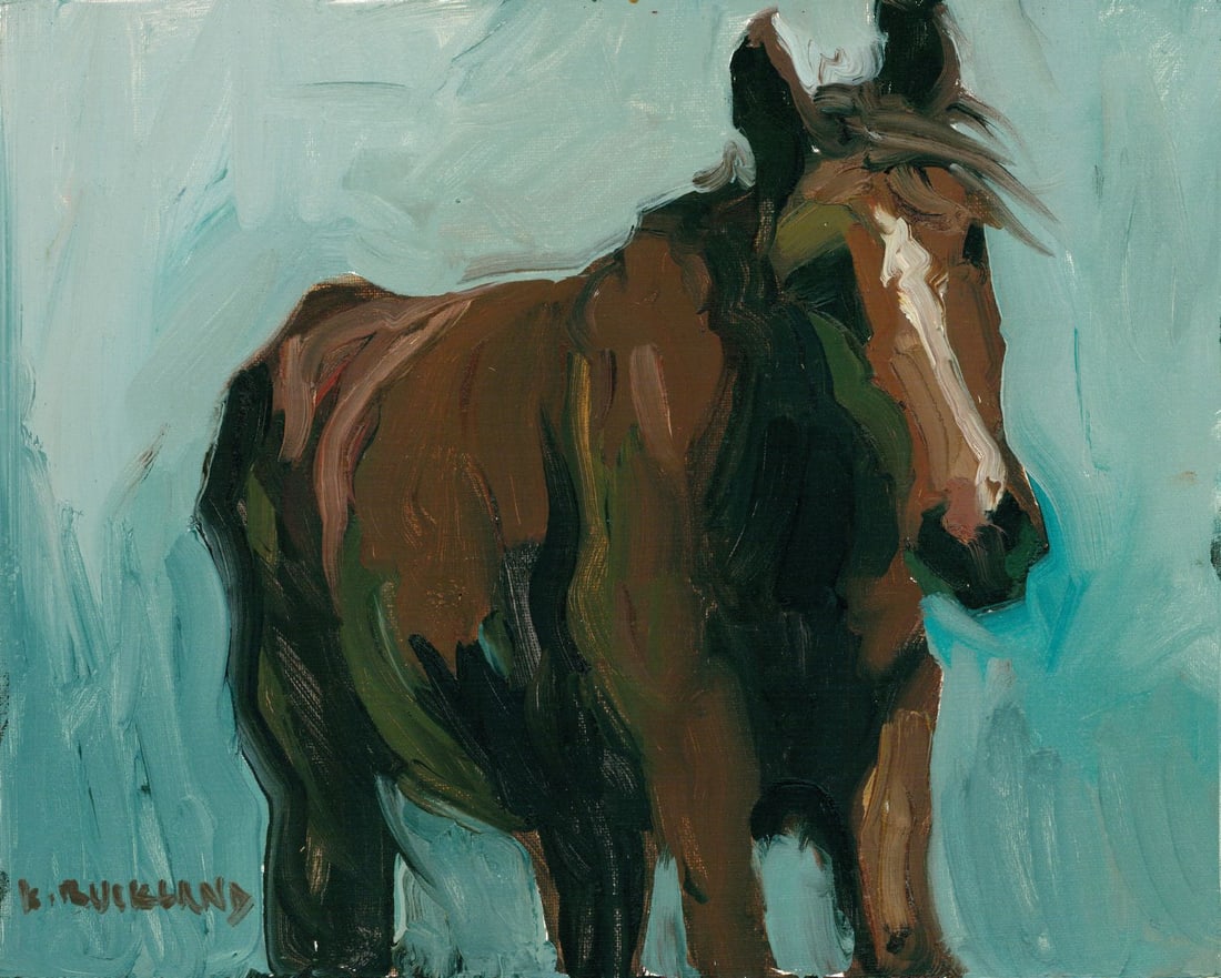 Kyle Buckland (VA,b 1984) oil painting: ARTIST: Kyle Buckland (Virginia, born 1984) TITLE: Horse - Hazel (titled on verso) MEDIUM: oil on canvas board CONDITION: Few minor paint losses. No visible inpaint under UV