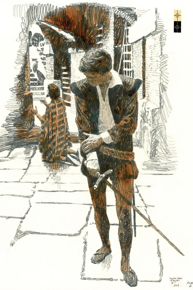 Mitchell Hooks (NY,MI,1923-2013) graphite painting (1 of 10)