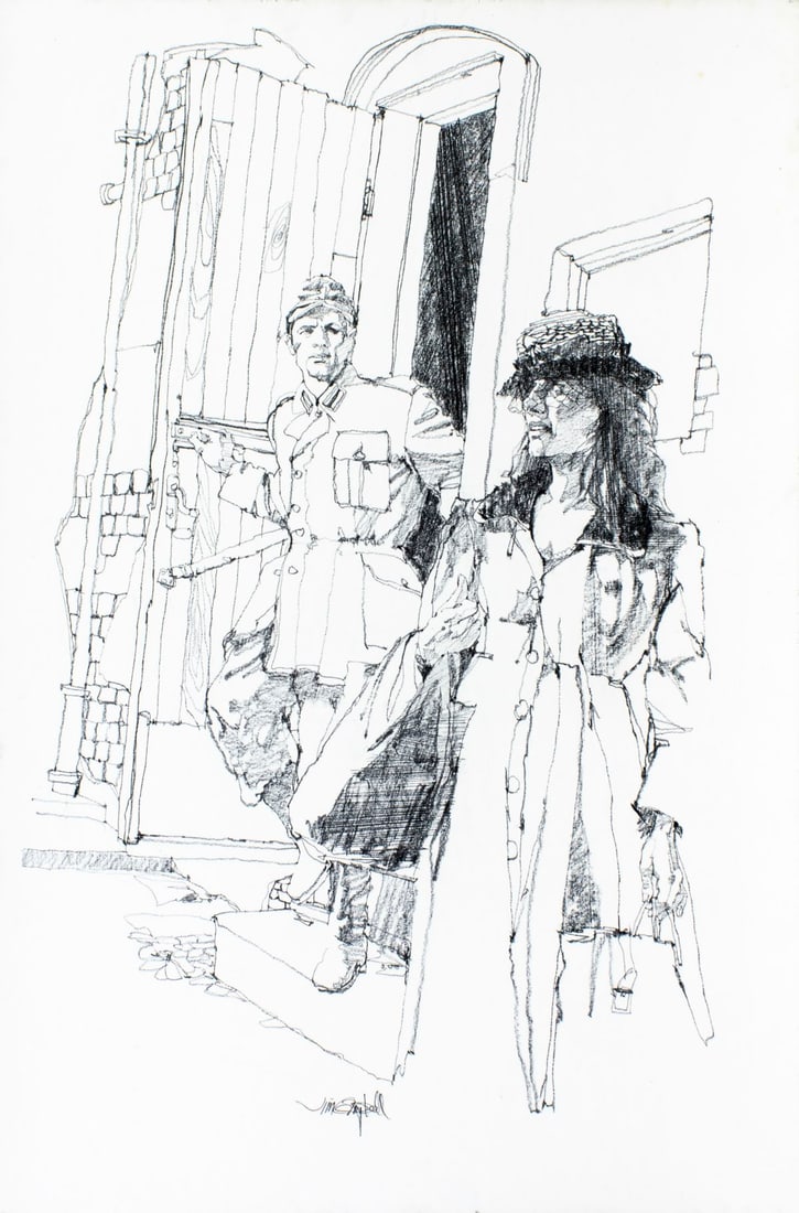 James Richard Campbell (CT,AL,1942-2022) graphite painting (1 of 16)