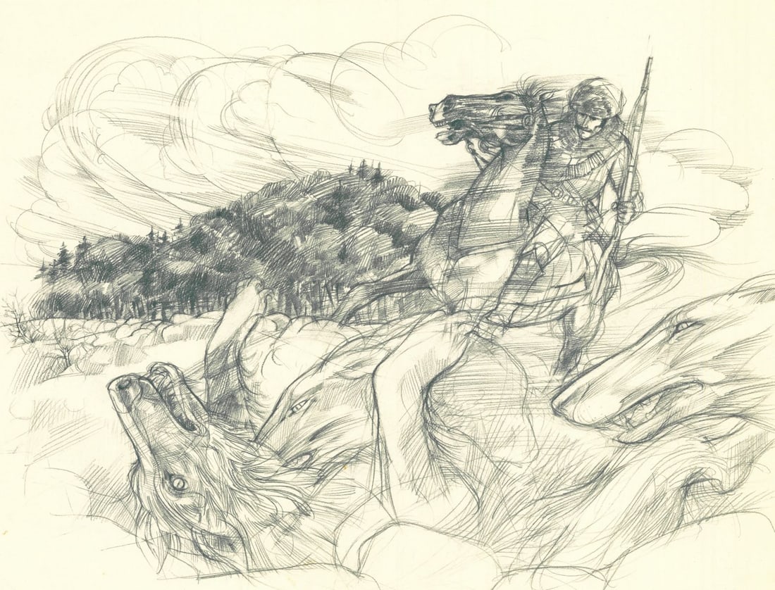 Don Bolognese (NY,VT,b 1934) graphite painting (1 of 10)