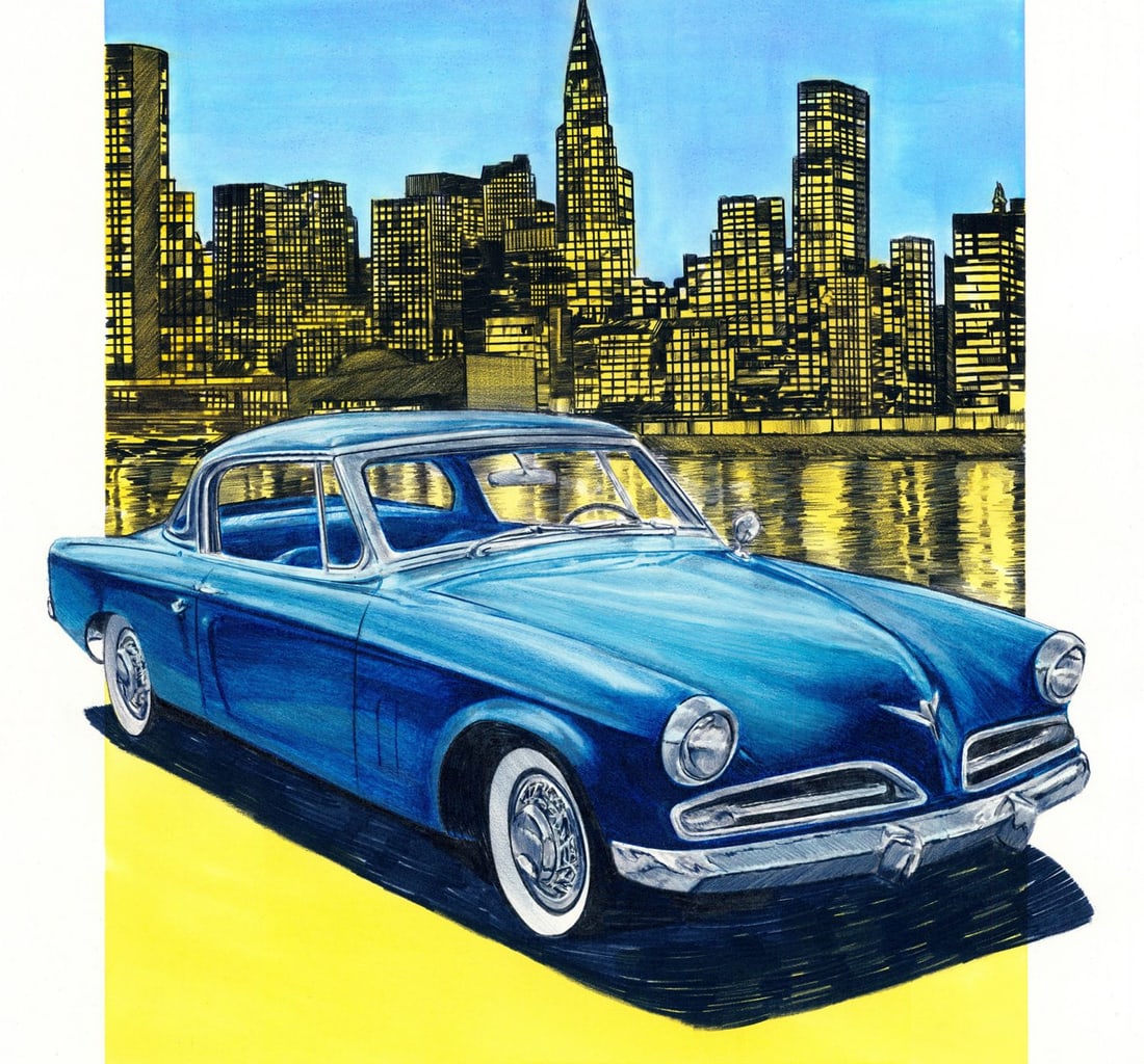 Paul Calle (CT,NY,1928-2010) colored pencil painting (1 of 13)