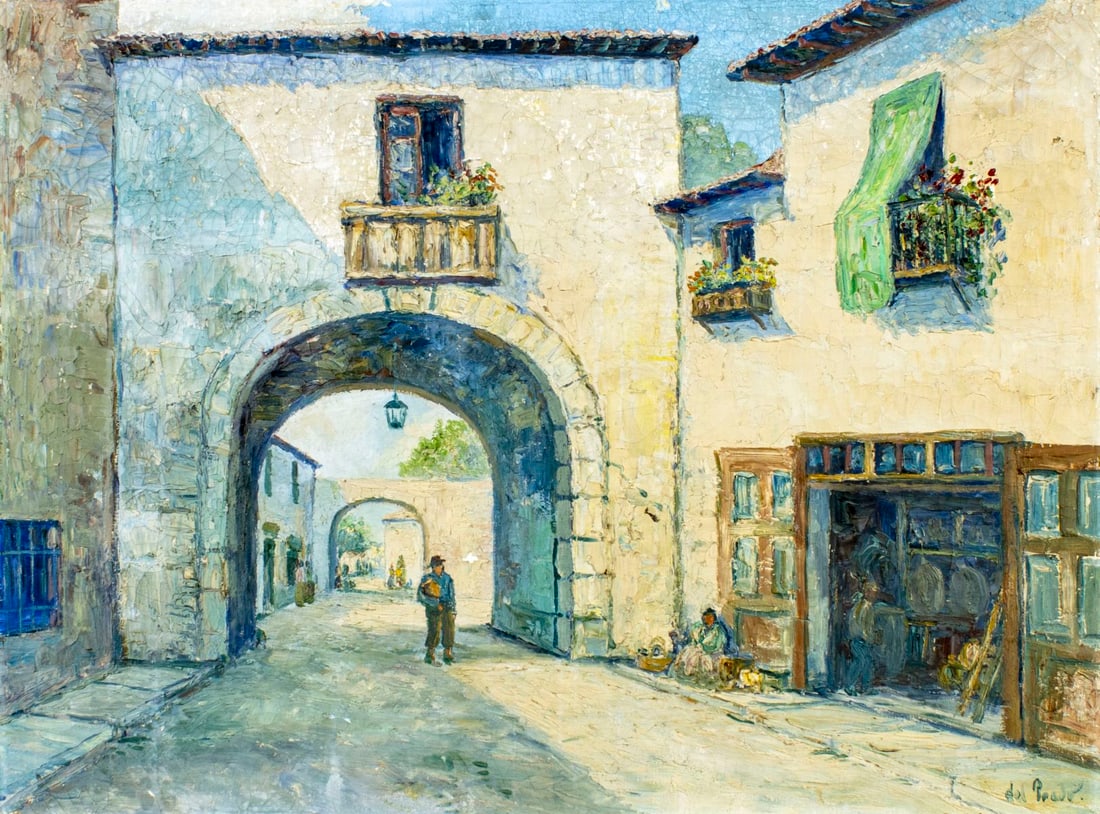 Del Prado (Latin America,early 20C) oil painting antique (1 of 13)