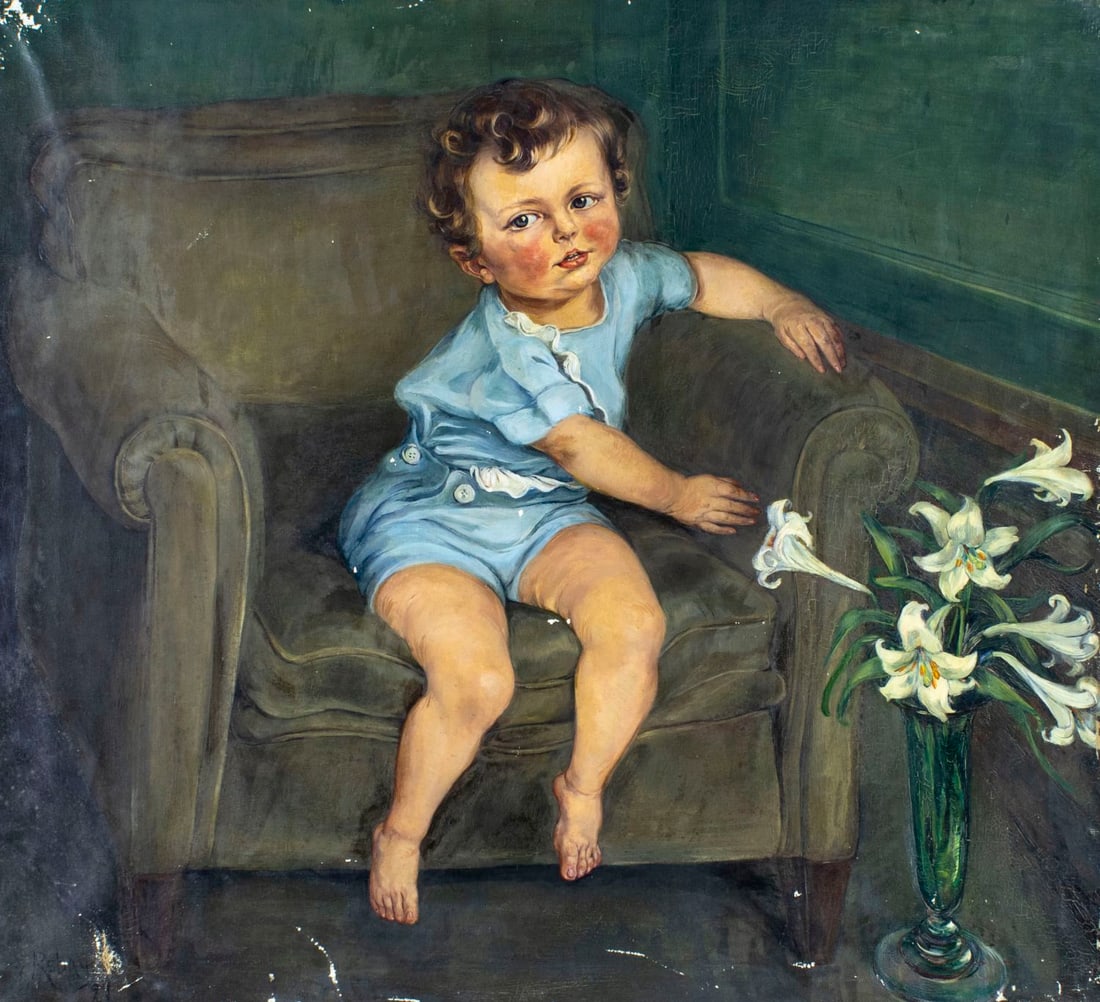 V Rebay (Europe,early 20C) oil painting antique (1 of 15)