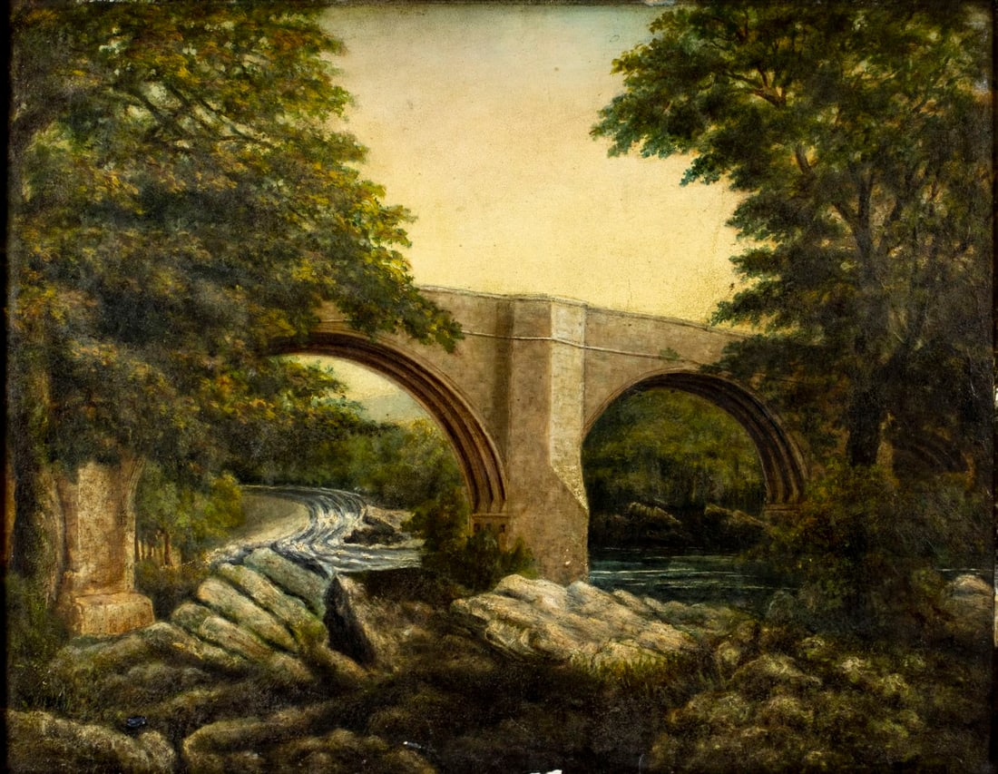 R Croft (UK,19C) oil painting antique: ARTIST: R Croft (United Kingdom, 19 century) TITLE: Kirkby Lonsdale, UK (titled on verso) YEAR: 1894 MEDIUM: oil on board CONDITION: Few small scratches/