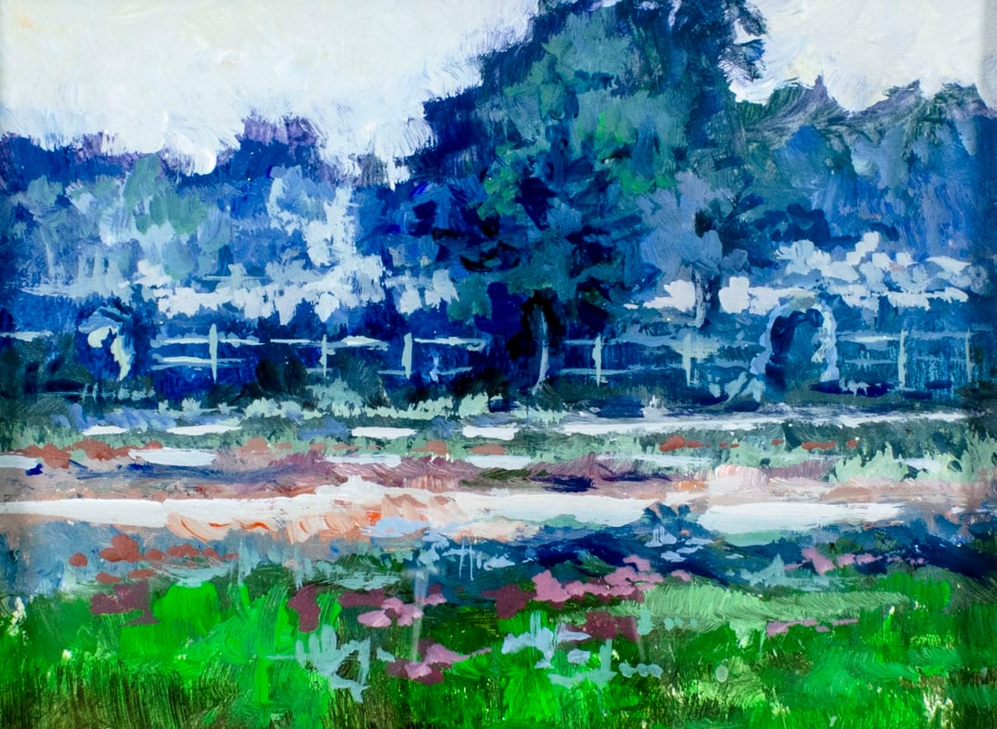 Gene Hege (NC,1940-2003) acrylic painting (1 of 12)