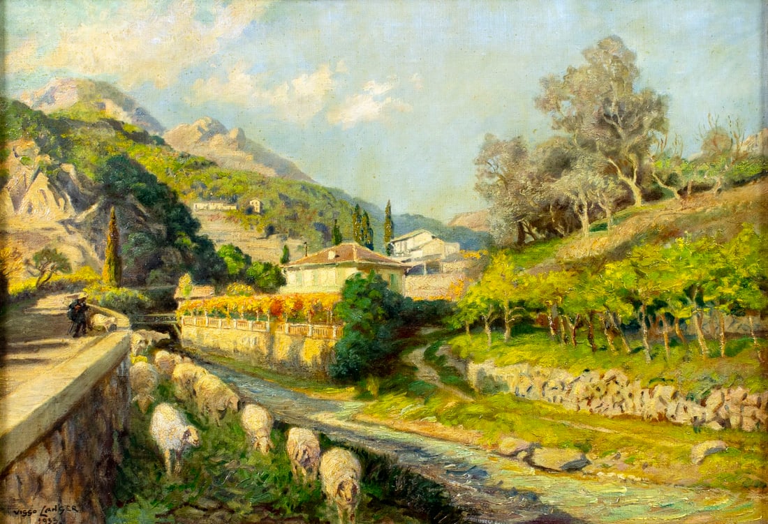 Viggo Langer (Denmark,Germany,1860-1942) oil painting antique (1 of 12)